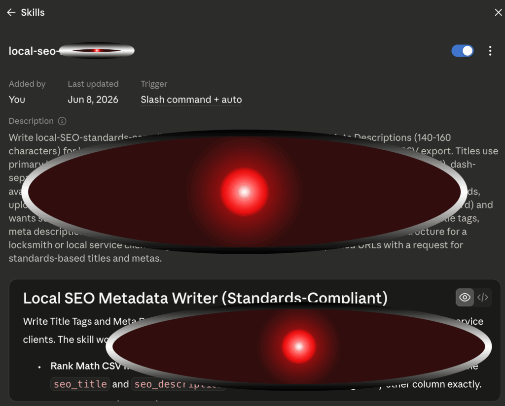 Automated meta-writing workflow, redacted